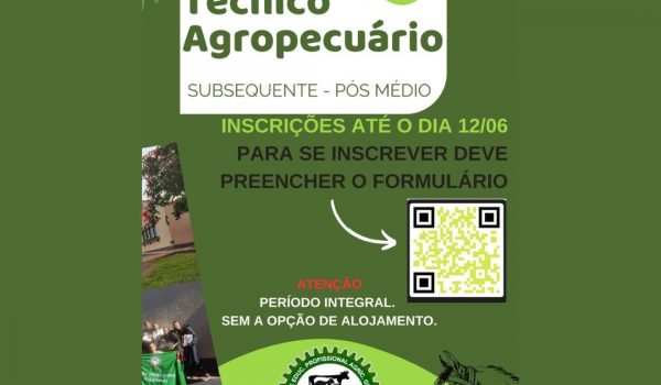 Colégio Agrícola oferece curso técnico em Agropecuária na modalidade Subsequente