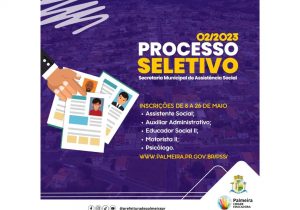 Prefeitura Muncipal de Palmeira abre inscrições para PSS da Secretaria de Assistência Social