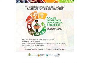 4ª Conferência Municipal de Segurança Alimentar e Nutricional será realizada na quarta-feira (05)