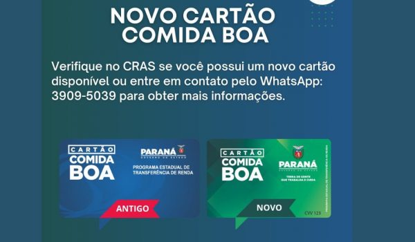 Secretaria de Assistência Social comunica retirada de novo cartão do Programa Comida Boa