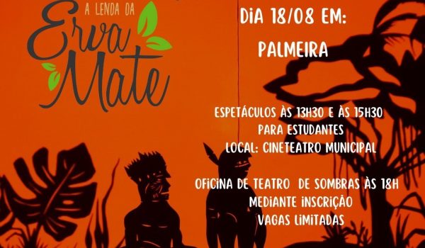 Teatro de Sombras 'A Lenda da Erva Mate' será realizado na sexta-feira (18)