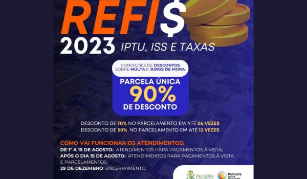 Prefeitura de Palmeira lança o Programa REFIS 2023 para regularização de débitos fiscais