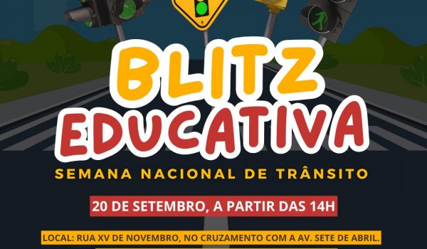 Em alusão a Semana Nacional de Trânsito, Prefeitura, Detran e Polícia Militar promovem blitz educativa