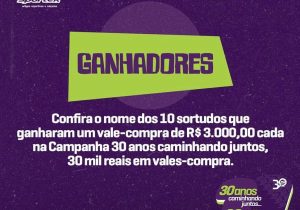 Confira os ganhadores do sorteio do aniversário de 30 anos da Sportek