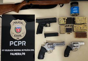 Polícia Civil de Palmeira realiza prisão em flagrante por posse ilegal de arma de fogo de uso restrito na quarta-feira (27)