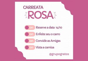 'Carreata Rosa' do Grupo Gratos acontecerá no sábado 14 de outubro