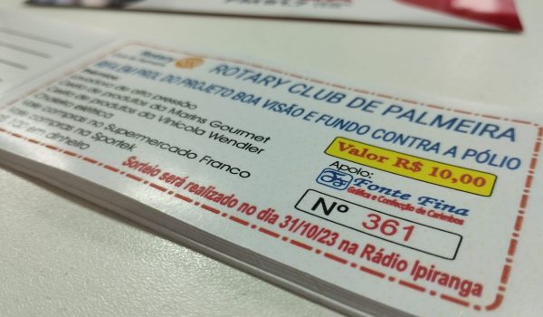 Rifa do Rotary Club de Palmeira está disponível na Ipiranga FM