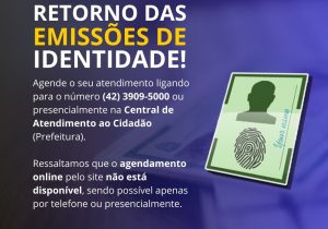 Atendimentos para emissão de documento de identidade voltam em Palmeira