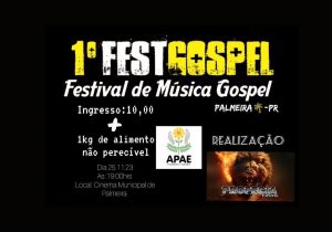 Festival de Música Gospel em Palmeira está com inscrições abertas