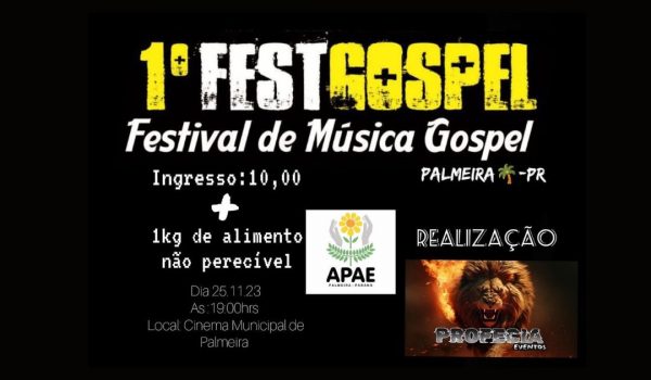 Festival de Música Gospel em Palmeira está com inscrições abertas