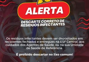 Prefeitura orienta sobre descarte de resíduos infectantes