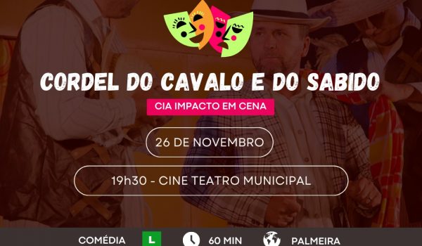 1º Festival de Teatro de Palmeira começa no dia 26 de novembro