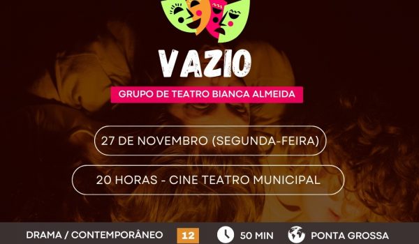 Grupo de Teatro de Ponta Grossa se apresenta na segunda noite do 1° Festival de Teatro de Palmeira