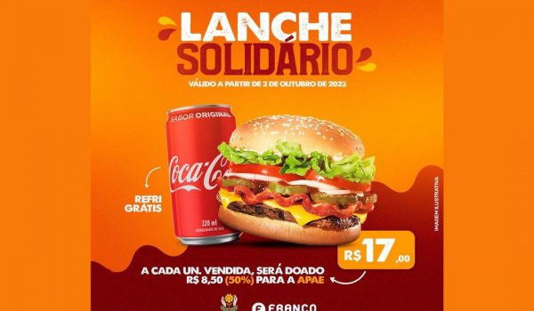 'Lanche Solidário' do Franco em prol da Apae chega na última semana