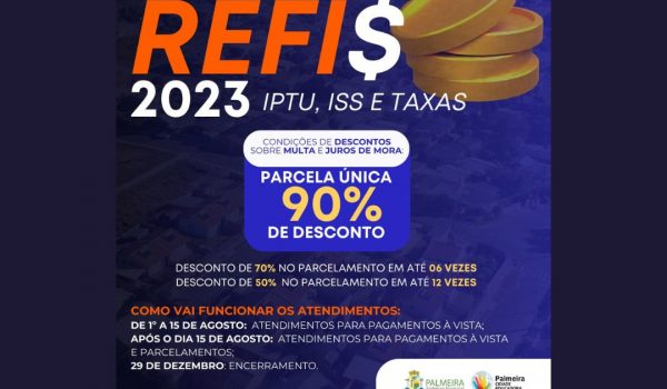 'REFIS 2023' para regularização de débitos fiscais encerra em 29 de novembro