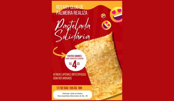 Rotary Club promoverá 'Pastelada Solidária' em 17 de fevereiro