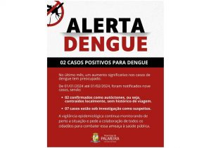 Prefeitura de Palmeira alerta sobre aumento de casos de dengue