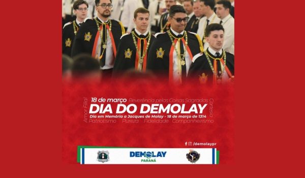 Dia do DeMolay é comemorado nesta segunda-feira (18)