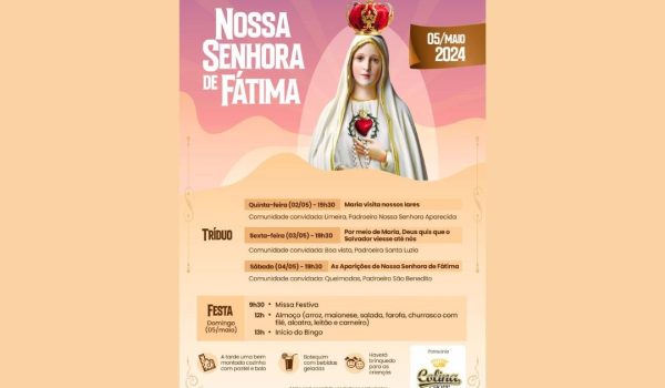 Comunidade de Fátima celebra neste ano a 60ª Festa em Louvor a Padroeira