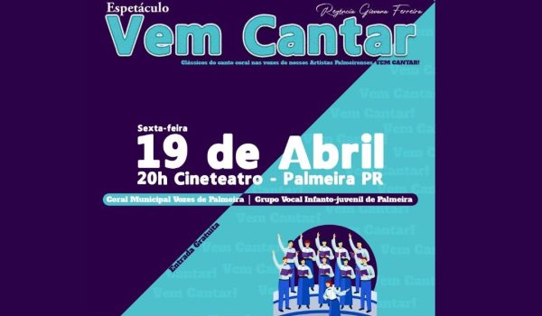 Coral Municipal e Infanto Juvenil se apresentam na sexta-feira (19) no Cineteatro