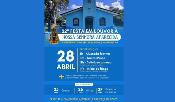 Encruzilhada celebra Festa em Louvor à Nossa Senhora Aparecida no domingo (28)