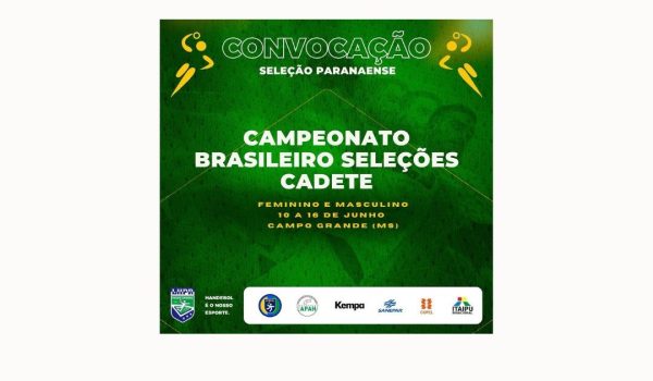 Técnica e atletas de Palmeira são convocados para segunda fase de treinamentos da Seleção Paranaense de Handebol