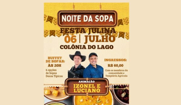 Comunidade do Lago realiza Noite da Sopa em 06 de julho