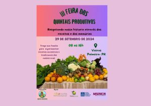 III Feira dos Quintais Produtivos acontece em Vieiras em 29 de setembro