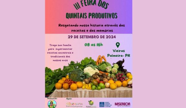 III Feira dos Quintais Produtivos acontece em Vieiras em 29 de setembro