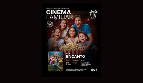 Sessão de Cinema Familiar acontece neste sábado (31)