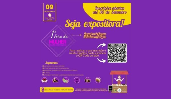 1ª Feira da Mulher Empreendedora e Encontro de Carros Clássicos e Antigos acontecerá em Palmeira no dia 09 de Novembro