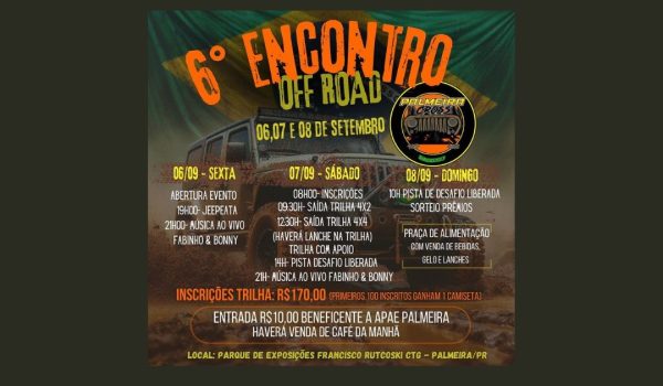 6º Encontro Off Road em Palmeira: Aventura e Música ao Vivo em Três Dias de Emoção