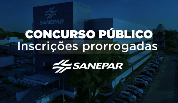 Inscrições para concurso público da Sanepar são prorrogadas até 21 de outubro