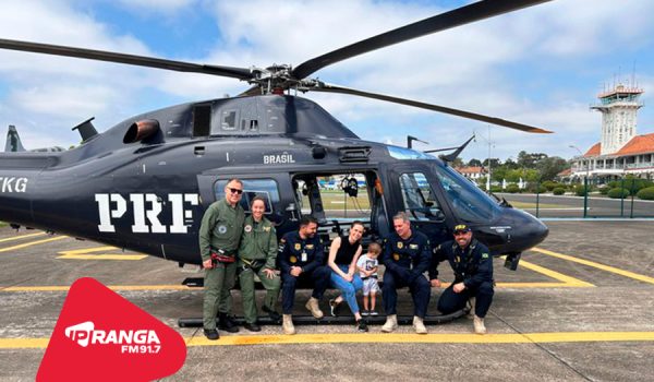 Helicóptero da PRF transporta criança de 3 anos para realizar transplante em Curitiba (PR)