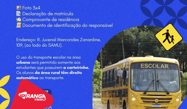 Prefeitura de Palmeira divulga orientação sobre transporte escolar