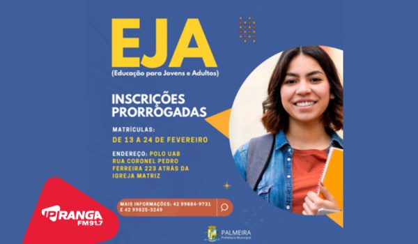 Secretaria de Educação prorroga inscrições para o EJA