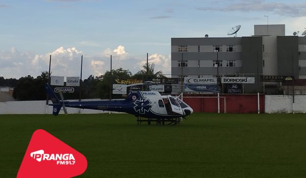 Helicóptero do Samu realiza transferência de paciente em Palmeira