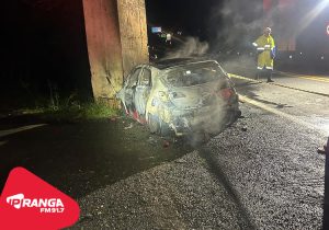 Motorista morre após colisão e incêndio na BR-277