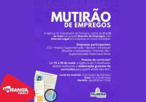 Agência do Trabalhador de Palmeira promove Mutirão de Empregos com diversas empresas da cidade