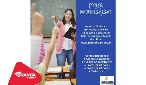Prorrogadas as inscrições para o PSS da Educação em Palmeira