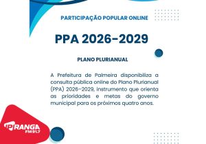 População já pode participar da construção do PPA 2026–2029 em Palmeira